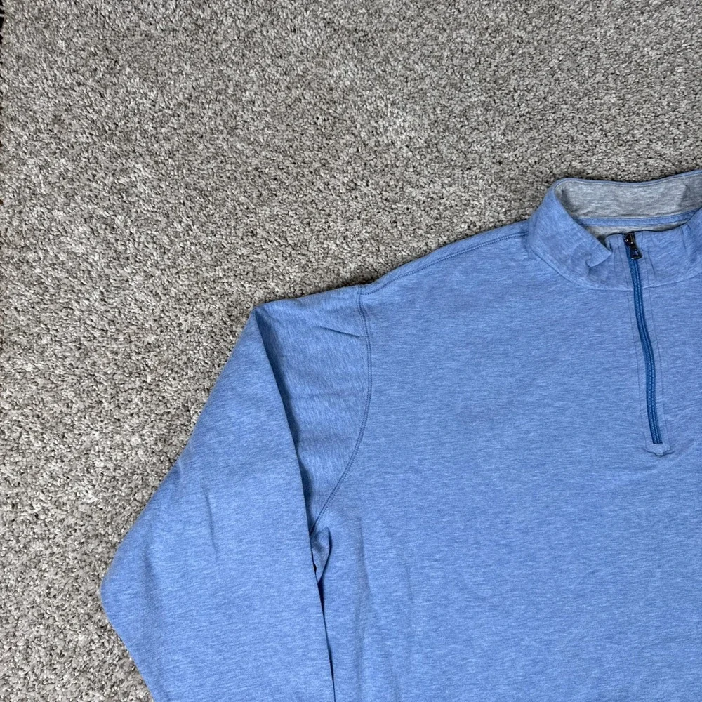 Polo Ralph Lauren Quarter Zip Mens 2XB Performance Pullover Heather Blue Sweater